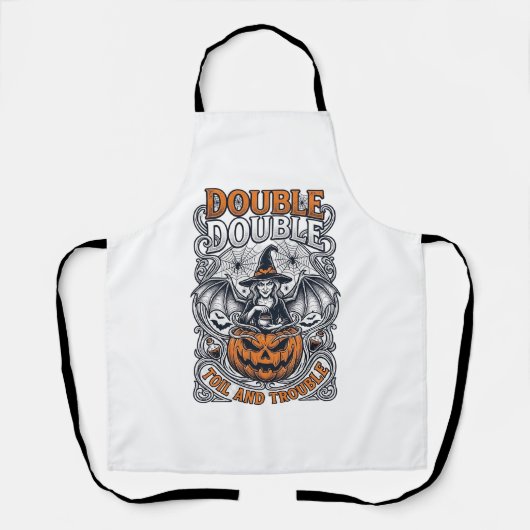 Dubbele Moeite Problemen Heks Pompoen Halloween Sp Schort (Voorkant)