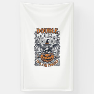 Dubbele Moeite Problemen Heks Pompoen Halloween Sp Spandoek