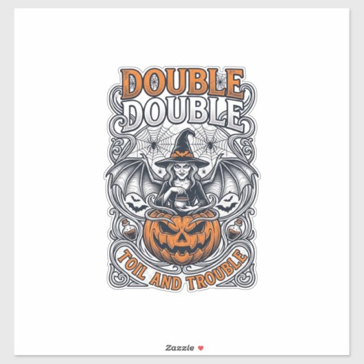 Dubbele Moeite Problemen Heks Pompoen Halloween Sp Sticker (Vel)