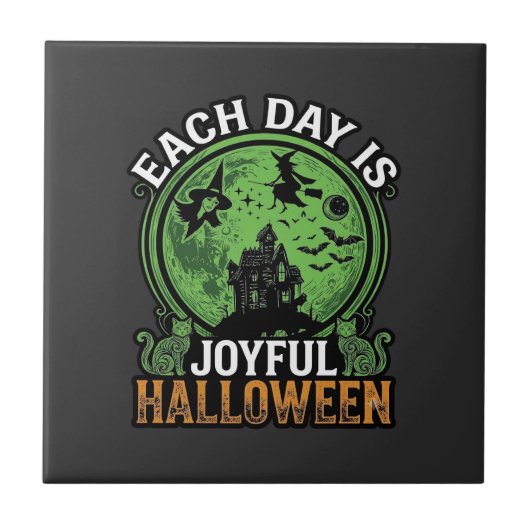 Dubbele Moeite Problemen Heks Pompoen Halloween Sp Tegeltje (Voorkant)