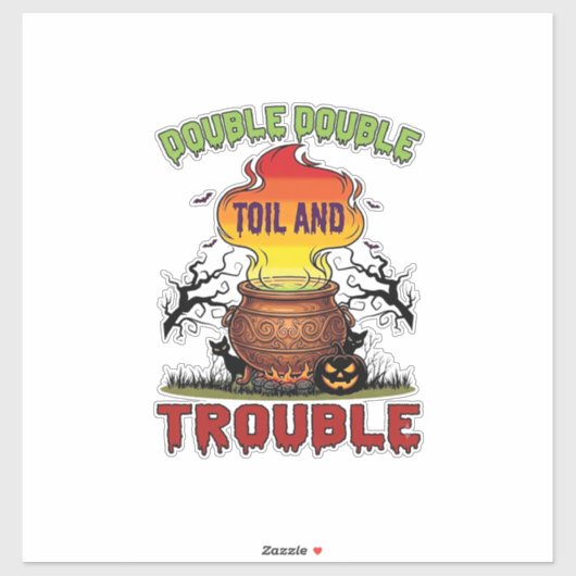 Dubbele Moeite Problemen Ketel Halloween Zwarte Ka Sticker (Vel)