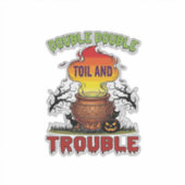 Dubbele Moeite Problemen Ketel Halloween Zwarte Ka Sticker (Voorkant)