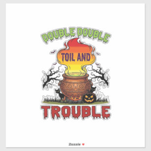 Dubbele Moeite Problemen Ketel Halloween Zwarte Ka Sticker