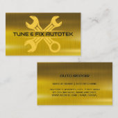 Dubbele moersleutel | Goud Metaal | Autodiensten Visitekaartje (Voorkant / Achterkant)