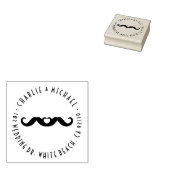Dubbele Mr Mustache Liefde Gay Bruiloft Rubber Sta Rubberstempel (Gestempeld)