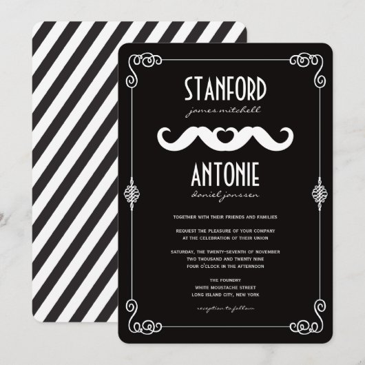 Dubbele Mustaches houden van klassieke homepage Kaart (Voorkant / Achterkant)