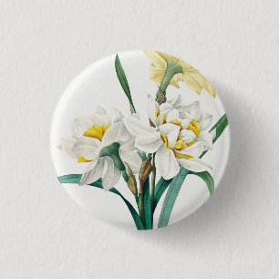 Dubbele narcis, Pierre-Joseph Redouté, 1827 Ronde Button 3,2 Cm
