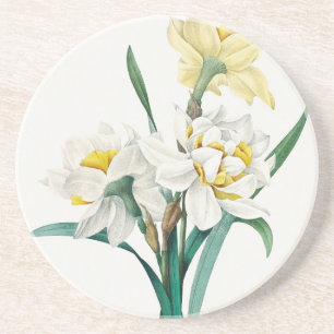 Dubbele narcis, Pierre-Joseph Redouté, 1827 Zandsteen Onderzetter