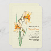 Dubbele Narcissus Uitnodiging van de Pasen (Voorkant / Achterkant)