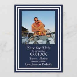 Dubbele Nautische marine - sla de datum op Save The Date