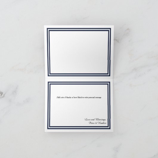 Dubbele Navy Afwerking - Bedankkaart (Binnen)