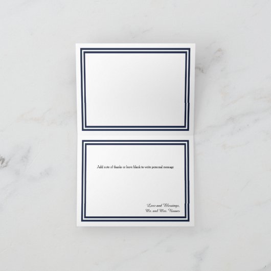 Dubbele Navy Afwerking - Dank U Kaart (Binnen)