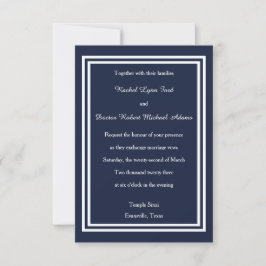 Dubbele Navy Trim - 3x5 bruiloft uitnodiging