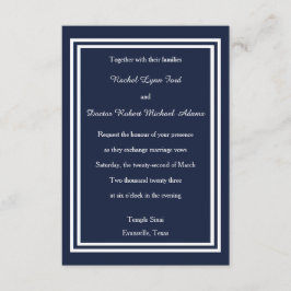 Dubbele Navy Trim - 3x5 bruiloft uitnodiging