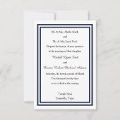 Dubbele Navy Trim - 3x5 bruiloft uitnodiging (Voorkant)