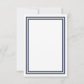 Dubbele Navy Trim - 3x5 bruiloft uitnodiging (Achterkant)