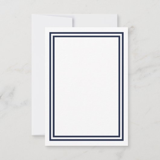 Dubbele Navy Trim - 3x5 bruiloft uitnodiging (Achterkant)