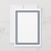 Dubbele Navy Trim - 3x5 bruiloft uitnodiging (Achterkant)