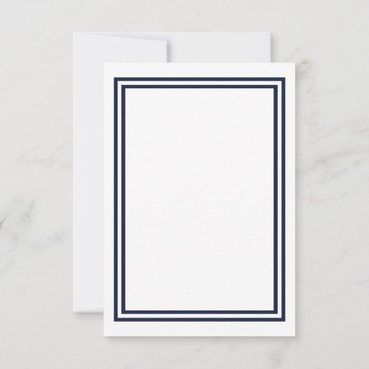 Dubbele Navy Trim - 3x5 bruiloft uitnodiging (Achterkant)