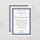 Dubbele Navy Trim - 3x5 bruiloft uitnodiging (Voorkant / Achterkant)