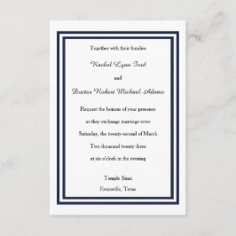 Dubbele Navy Trim - 3x5 bruiloft uitnodiging