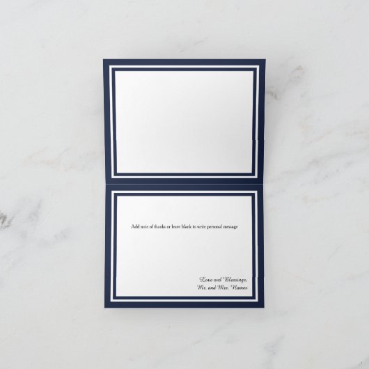 Dubbele Navy Trim - Dank u kaart (Binnen)