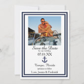 Dubbele Navy Trim Nautical - Save the Date (Voorkant)