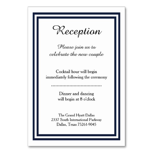 Dubbele Navy Trim - Receptie invoegen Kaart (Voorkant)