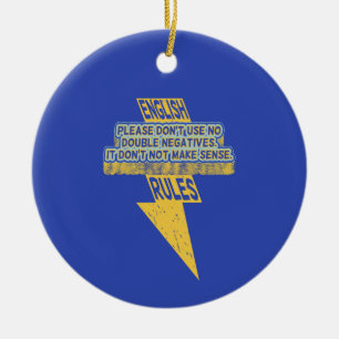 Dubbele negatieve Engelse taalvaardigheid Keramisch Ornament