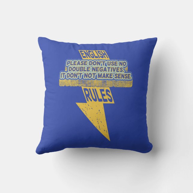Dubbele negatieve Engelse taalvaardigheid Kussen (Achterkant)