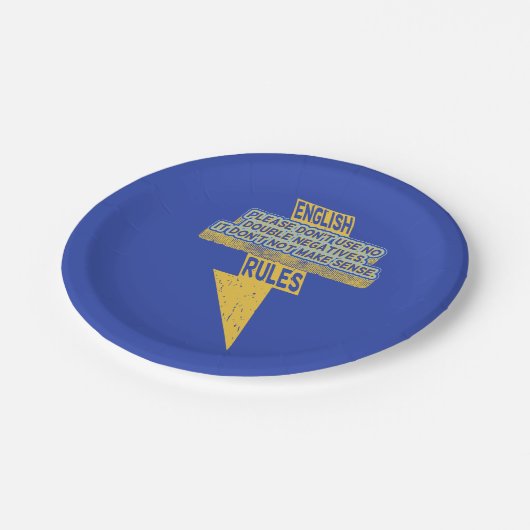 Dubbele negatieve Engelse taalvaardigheid Papieren Bordje (Gekanteld)