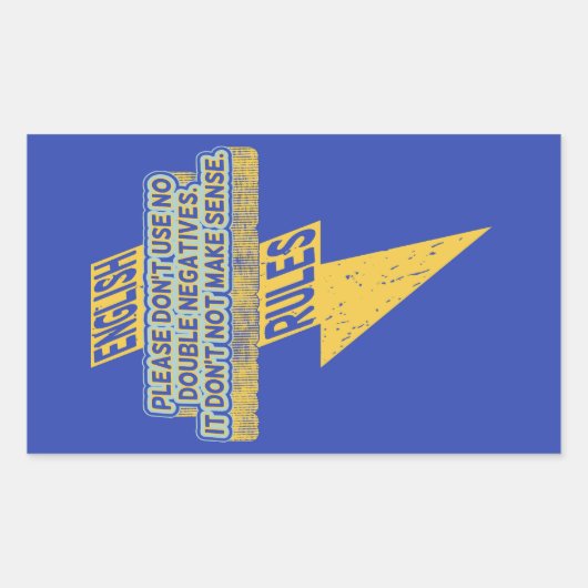 Dubbele negatieve Engelse taalvaardigheid Rechthoekige Sticker (Voorkant)