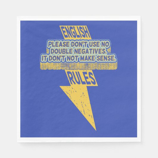 Dubbele negatieve Engelse taalvaardigheid Servet (Voorkant)