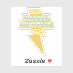 Dubbele negatieve Engelse taalvaardigheid Sticker