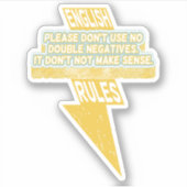 Dubbele negatieve Engelse taalvaardigheid Sticker (Voorkant)