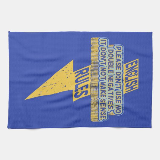 Dubbele negatieve Engelse taalvaardigheid Theedoek (Horizontaal)