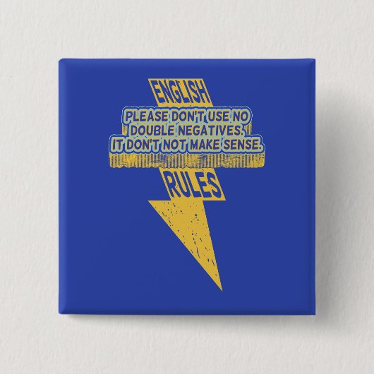 Dubbele negatieve Engelse taalvaardigheid Vierkante Button 5,1 Cm (Voorkant)