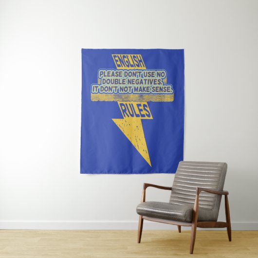 Dubbele negatieve Engelse taalvaardigheid Wandkleed (In situ)