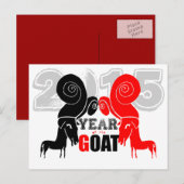 Dubbele Odd Goat Chinees Jaar Zodiac Custom PostC Feestdagenkaart (Voorkant / Achterkant)