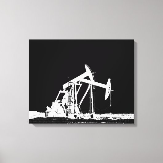 Dubbele olie pompen eenheid silhouet canvas afdruk (Voorkant)