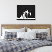 Dubbele olie pompen eenheid silhouet canvas afdruk (Insitu (Slaapkamer))