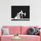 Dubbele olie pompen eenheid silhouet canvas afdruk (Insitu (Woonkamer))