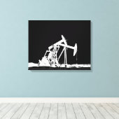 Dubbele olie pompen eenheid silhouet canvas afdruk (Insitu (Houten vloer))