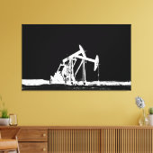 Dubbele olie pompen eenheid silhouet canvas afdruk (Insitu (Woonkamer))