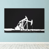 Dubbele olie pompen eenheid silhouet canvas afdruk (Insitu (Houten vloer))