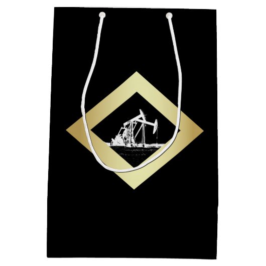 Dubbele oliepompeenheden medium cadeauzakje (Achterkant)