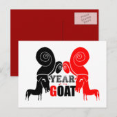 Dubbele oneven geit Chinees jaar zodiac Briefkaart (Voorkant / Achterkant)