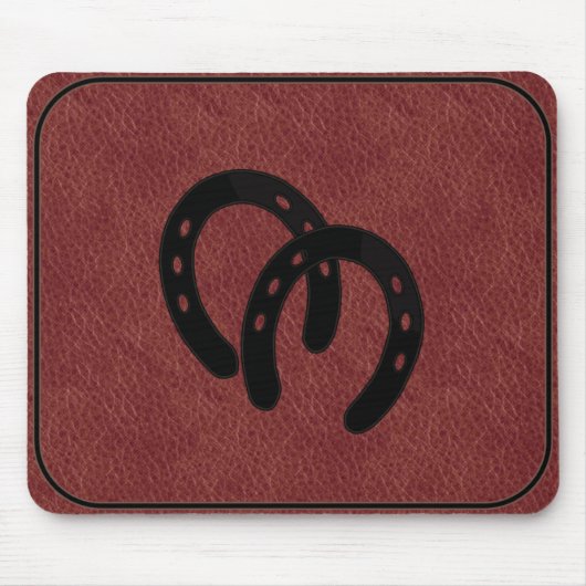 Dubbele paardenschoenen, GEPANDEERD MOUSEPAD Muismat (Voorkant)