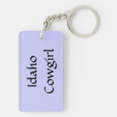 Dubbele Paarse hart Barrel Racer Sleutelhanger (achterkant)