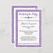 Dubbele Paarse trim - 3x5 Bachelorette-uitnodiging Kaart (Voorkant / Achterkant)